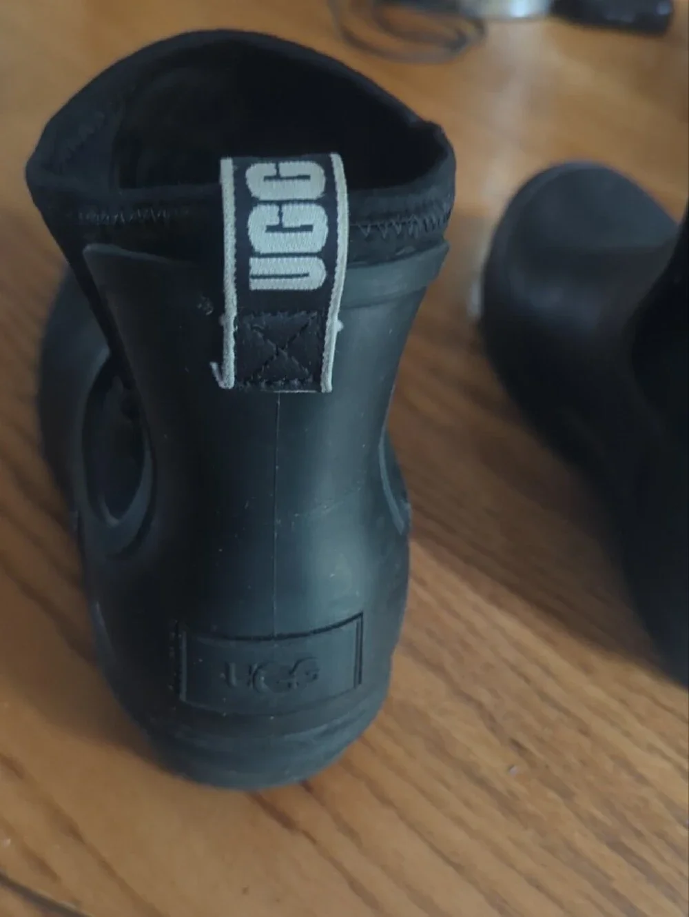 UGG Kids Black Slip-On Waterproof Rain Boots